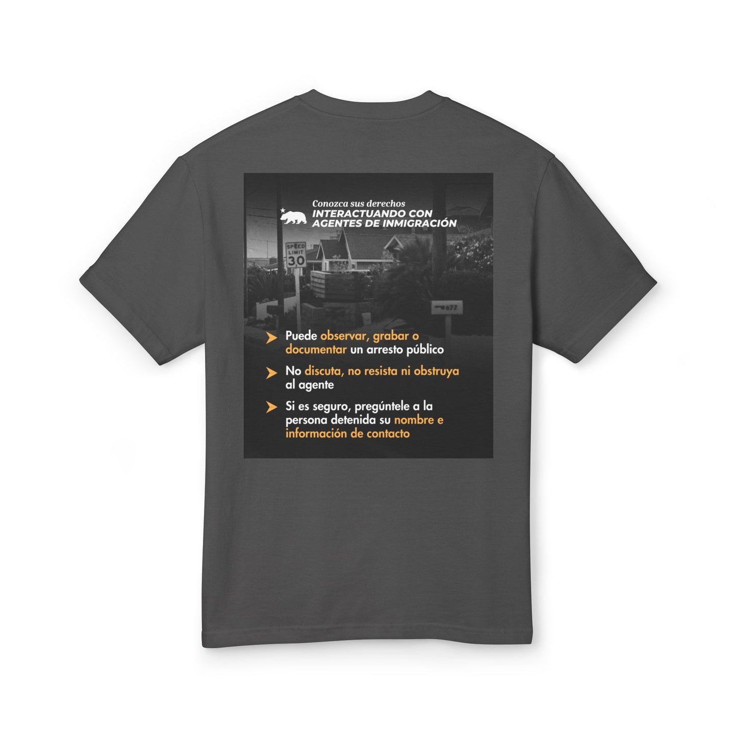 T-Shirt Know Your Rights Immigration English/Spanish Unisex Tee