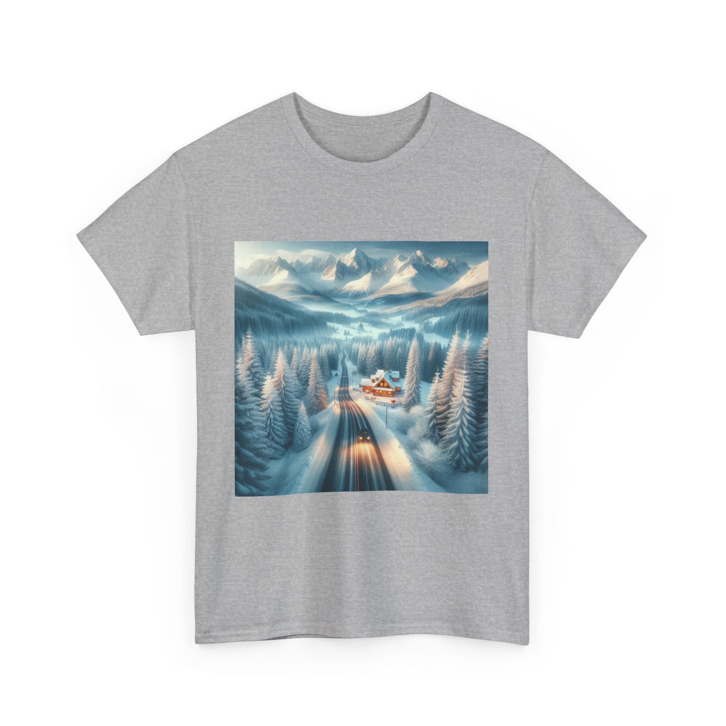 Winter Wonderland Unisex Tee - Snowy Road Trip Landscape Shirt