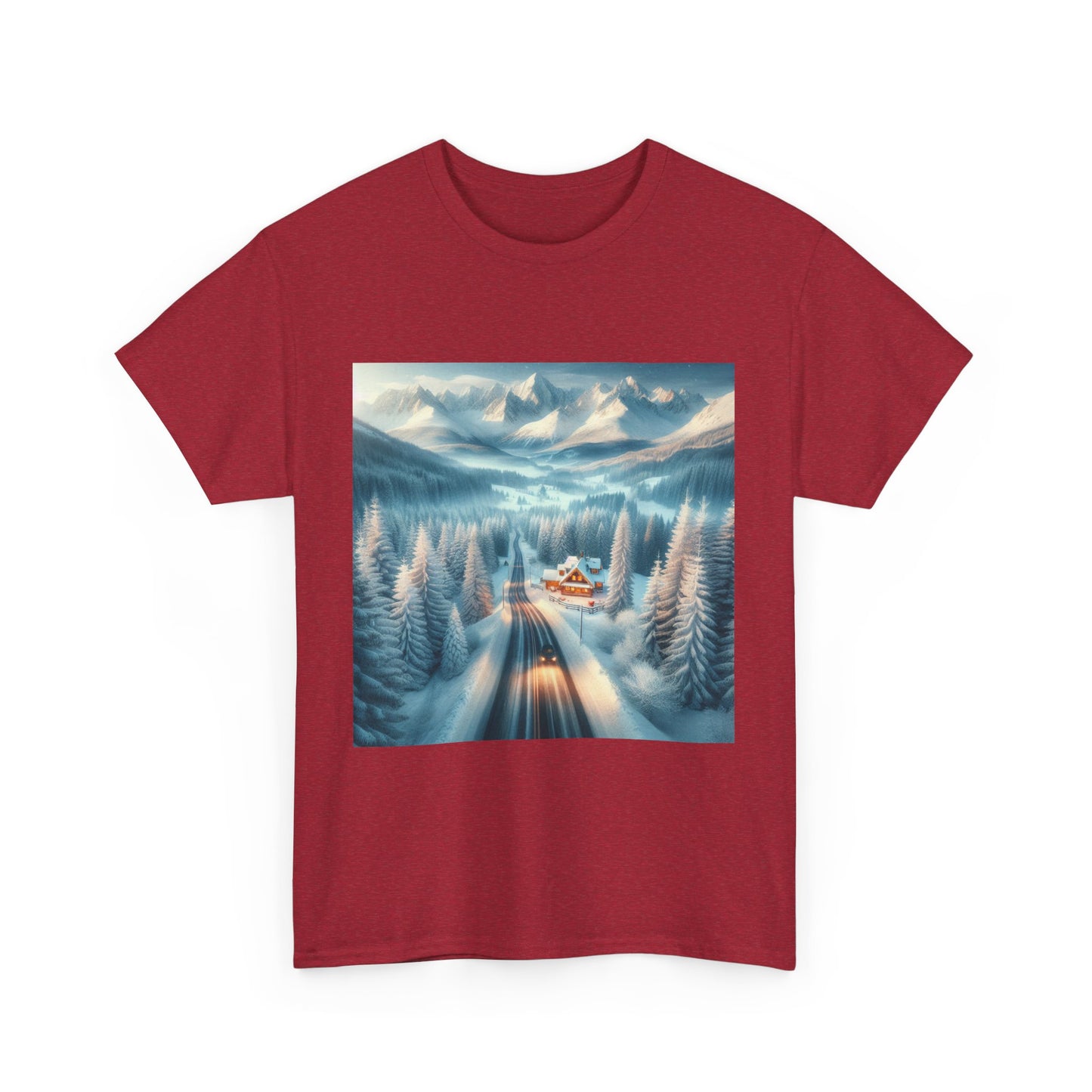 Winter Wonderland Unisex Tee - Snowy Road Trip Landscape Shirt