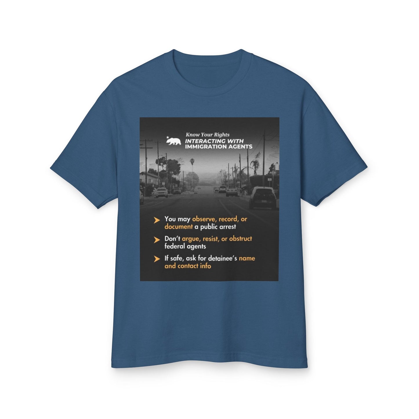 T-Shirt Know Your Rights Immigration English/Spanish Unisex Tee