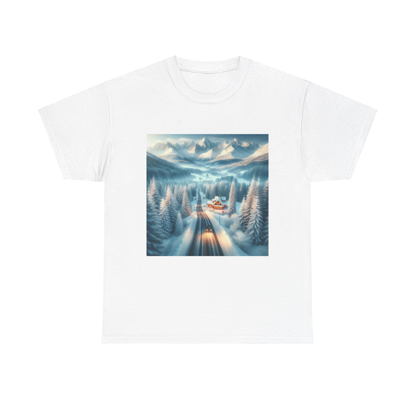 Winter Wonderland Unisex Tee - Snowy Road Trip Landscape Shirt