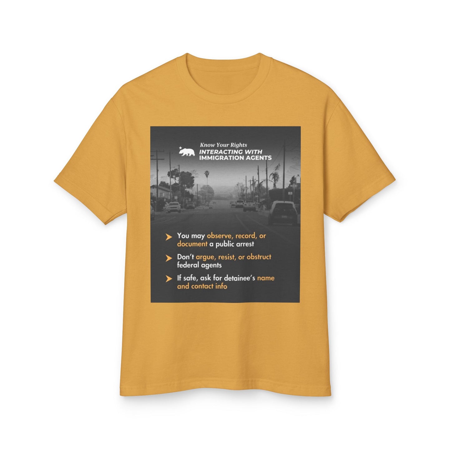 T-Shirt Know Your Rights Immigration English/Spanish Unisex Tee