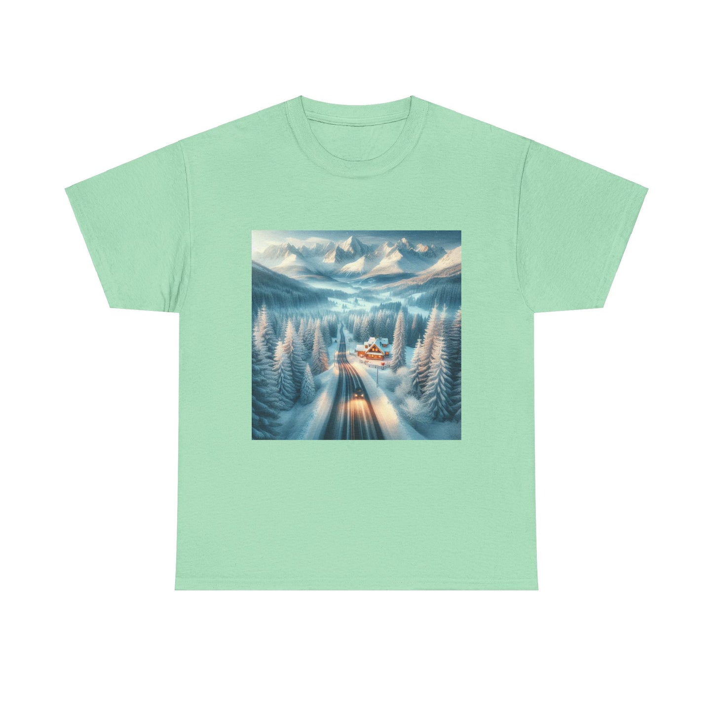 Winter Wonderland Unisex Tee - Snowy Road Trip Landscape Shirt