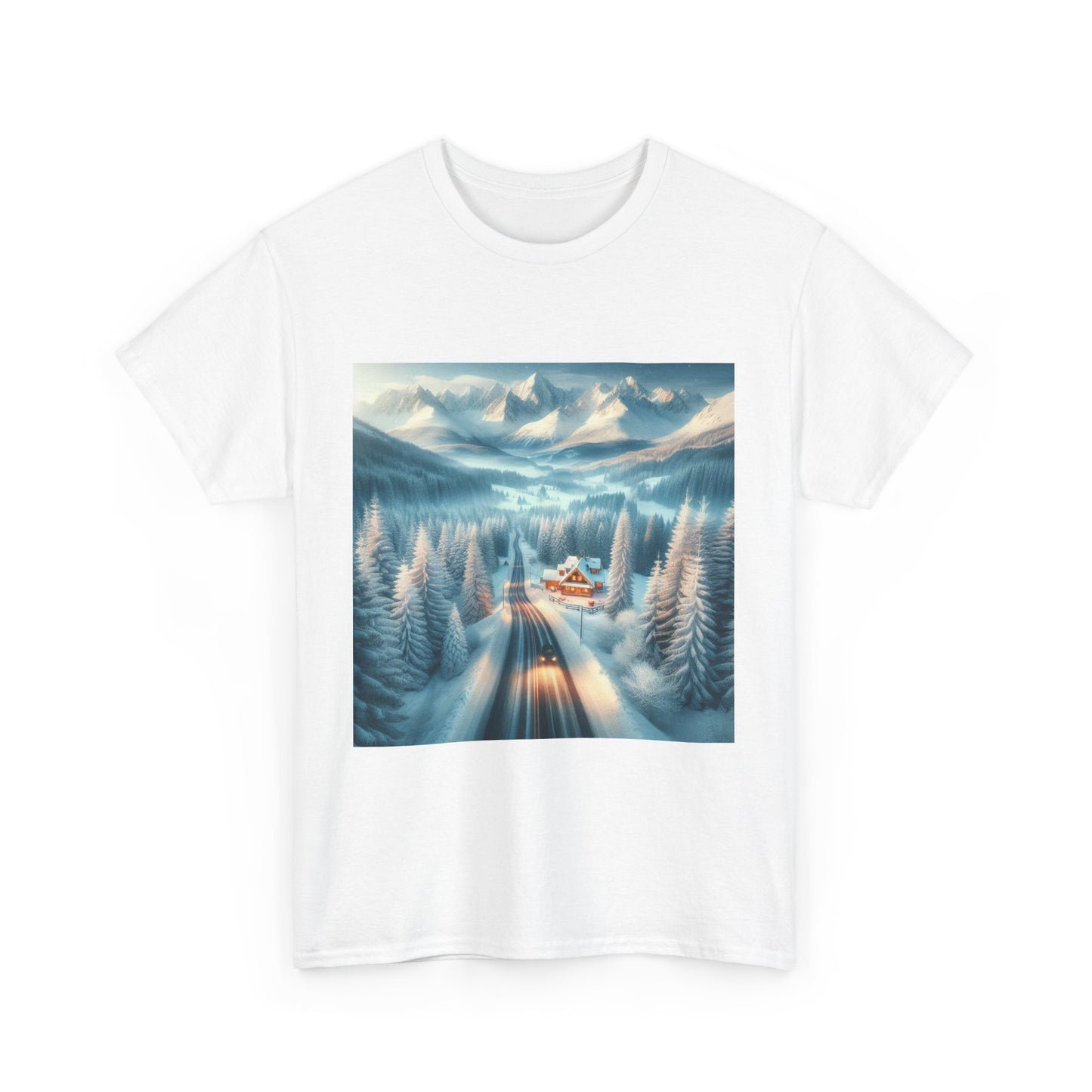 Winter Wonderland Unisex Tee - Snowy Road Trip Landscape Shirt