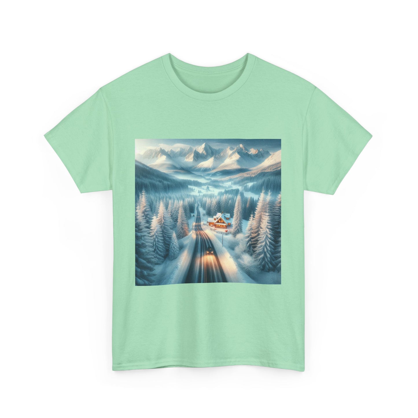 Winter Wonderland Unisex Tee - Snowy Road Trip Landscape Shirt