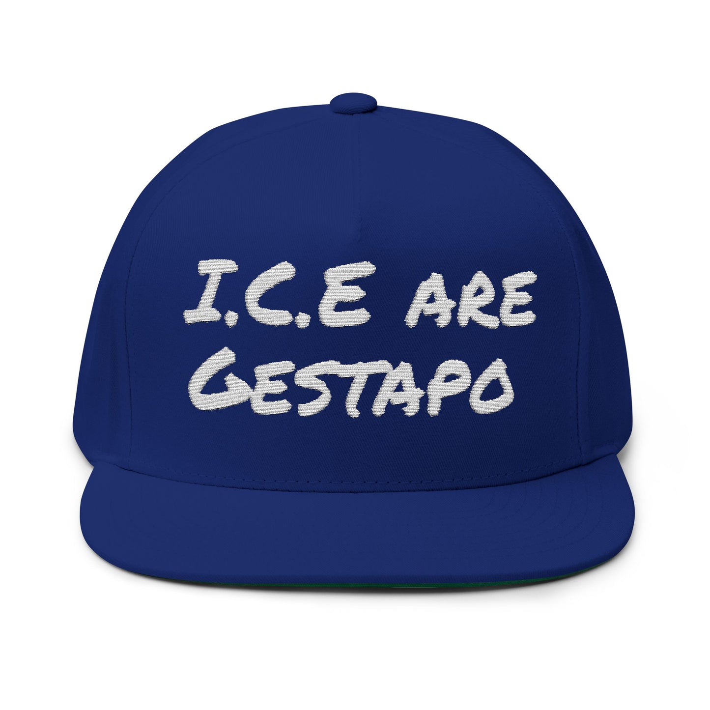Embroidered Flat Bill Cap - ICE is Gestapo
